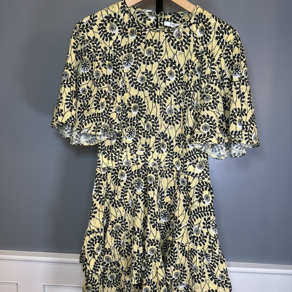 Derek Lam 10 Crosby Yellow Floral Short‎ Dress Size 10